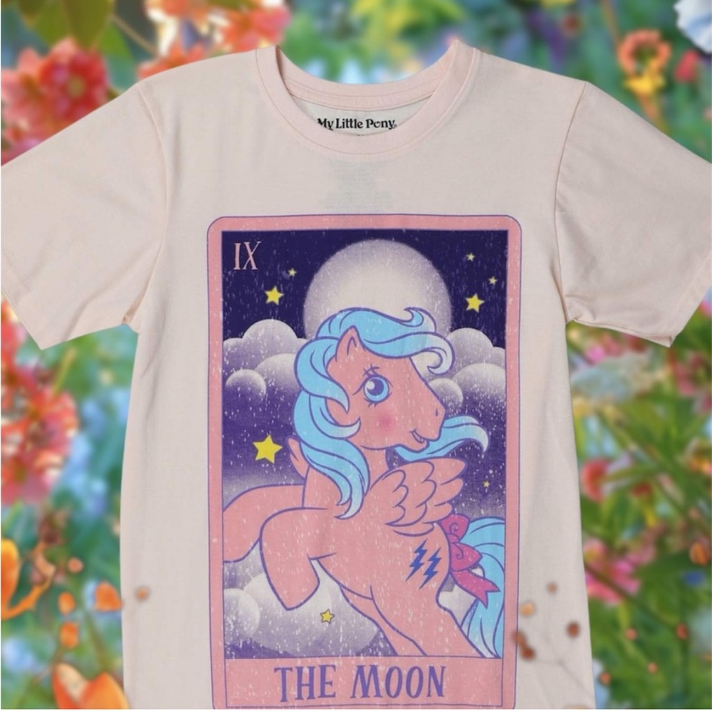 My Little Pony The Moon Tarot Card Graphic Tee Pink Short Sleeve Unisex Medium - Picture 8 of 9